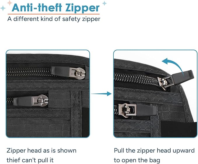 travel inspira RFID Hidden Money Belt Slim Anti Theft Travel Wallet | Passport Holder for Travel Concealed under Clothes for Ultimate Protection of Credit Cards, Cash, Passport & Documents, Black - Image 6