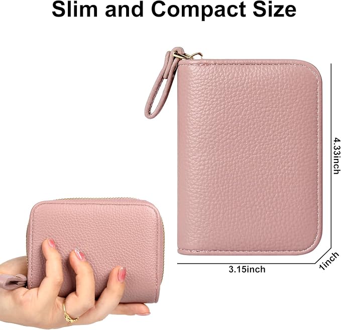 Credit Card Wallet, RFID Card Case Wallet, Zipper Card Cases Holder for Men Women, RFID Blocking, KeyChain Wallet, Compact Size Card Organizer Case for Women - Image 4