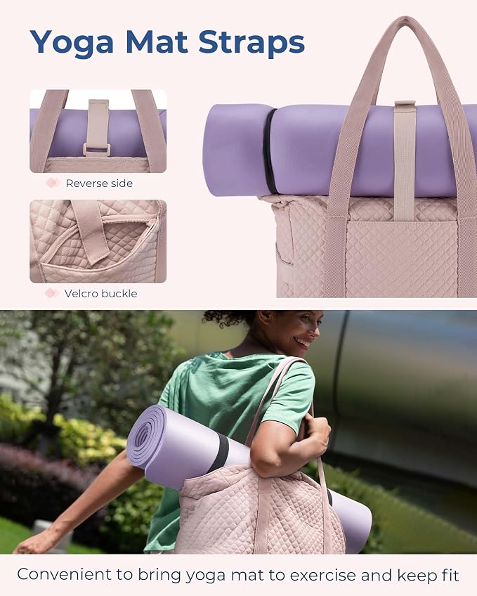 BAGSMART Crush Tote Bag for Women, 20L Puffer Work Tote with Zipper, Travel Essentials Quilted Nurse Hospital Bag - Image 4
