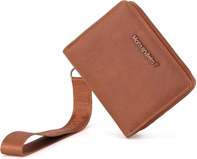 Montana West Small Wallet Woman with a Detachable Wristlet Brown Women's Wallet with Rfid Blocking Lining Minimalist Lightweight & Easy to Carry by THEOFFICIALMONTANAWEST