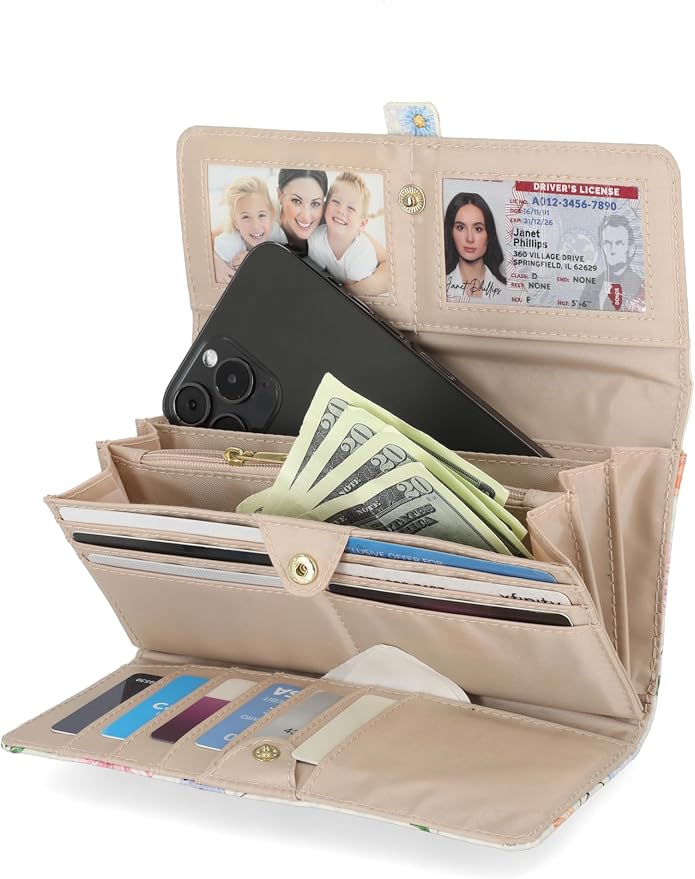 Mundi File Master Womens RFID Blocking Wallet Clutch Organizer With Change Pocket - Image 2