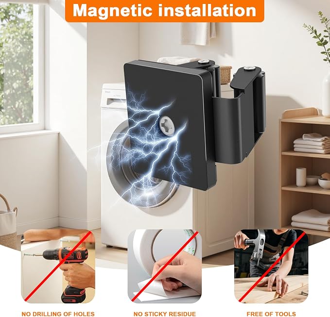 Strong Magnetic Mop Broom Holder, 4 Pack | Heavy Duty Magnetic Mop Hanger, For Refrigerators,Laundry Room Garage Kitchen Workshops - Image 4