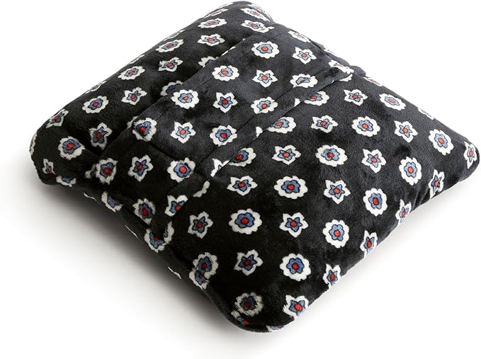 Vera Bradley Women's Fleece Plush Throw Blanket, Mini Flower Dot Black, One Size by VeraBradley