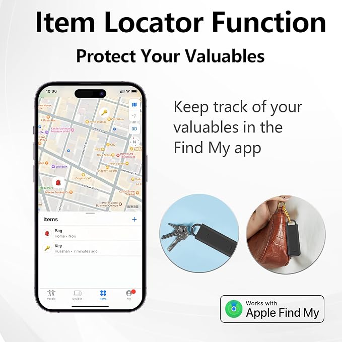 3-in-1 Personal Alarm Keychain with Apple Find My - 130dB Emergency Siren, LED Strobe Flashlight, GPS Tracker Keychain for Women, Kids, Seniors - Real-Time Location, Anti-Loss, iOS Only - Image 4