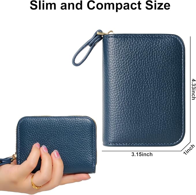 Credit Card Wallet, RFID Card Case Wallet, Zipper Card Cases Holder for Men Women, RFID Blocking, KeyChain Wallet, Compact Size Card Organizer Case for Women - Image 4