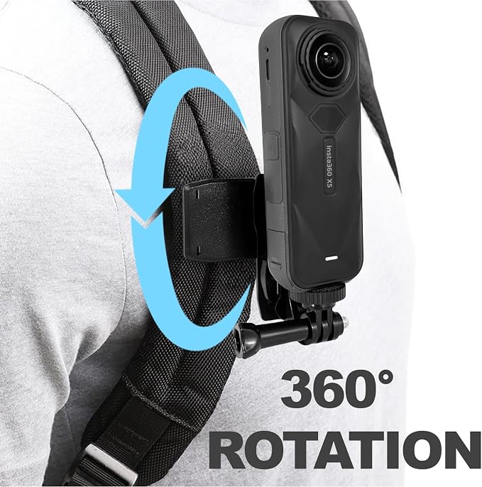 Accessories Set for Insta360 X5 X4 X3 X2 X, Head Strap Mount + Chest Mount Harness + Backpack Clip Holder + 360°Rotating Wrist Strap Compatible for GoPro Hero, DJI OSMO Action Camera and AK ASO - Image 5