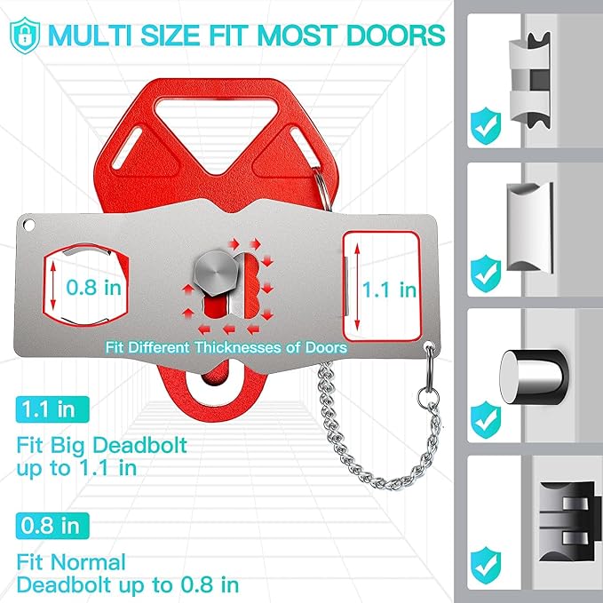 Portable Door Lock for Travel Hotel Safety: Hotel Door Locks for Travelers | Home Apartment Security Locker from Inside Room Bedroom Women Travel Gifts Traveler Stocking Stuffers Traveling Essentials - Image 3