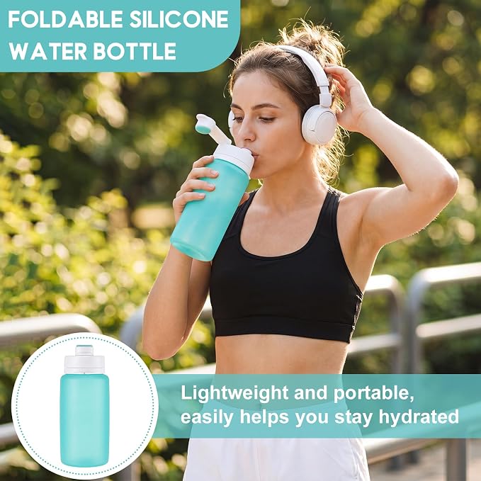 LemonRoad 4 Pcs 19 oz Silicone Collapsible Water Bottle, Multicolored | Portable Foldable Water Bottle, Leakproof, Carabiner, Reusable, Lightweight, for Travel Sport Hiking Camping Cycling Office - Image 4