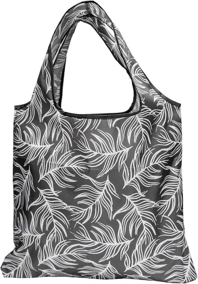 1 Pack Reusable Shopping Bag, Foldable Grocery Bag (Leaves) | Large Capacity, Washable, Grocery Tote, Utility Travel Shoulder Bag by MOLOVACase