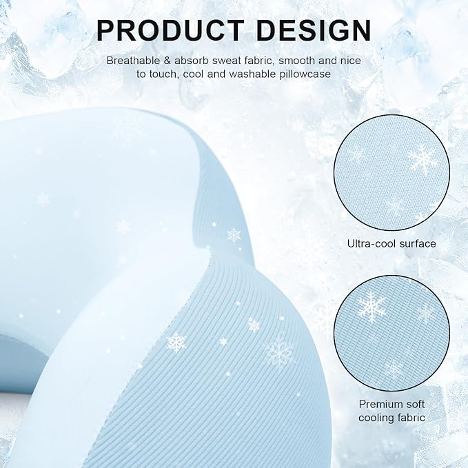 urnexttour Travel Pillow for Airplane Memory Foam Neck Pillow, Soft & Support Travel Pillow for Travelling, Sleeping Rest, Car, Train and Home Use (Blue) - Image 3