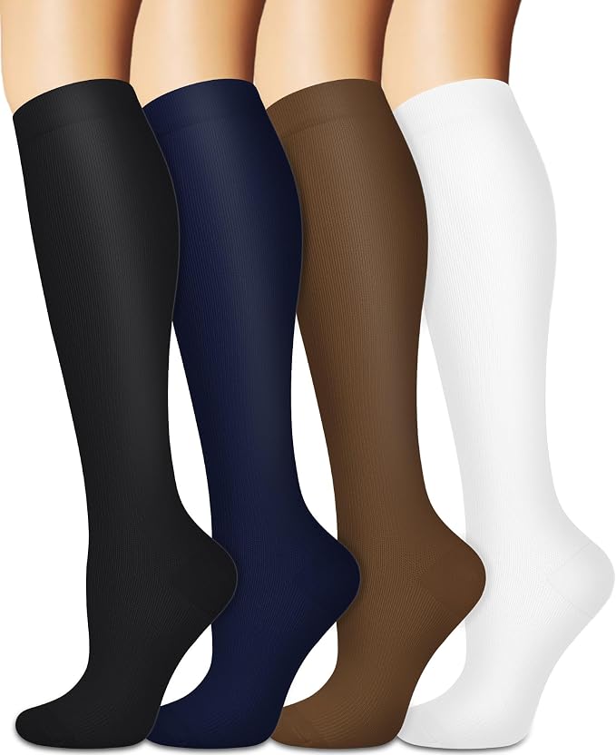 Sooverki Compression Socks for Women and Men Circulation (3/4 Pairs) is Best Support for Running Athletic Cycling Hiking by Sooverki