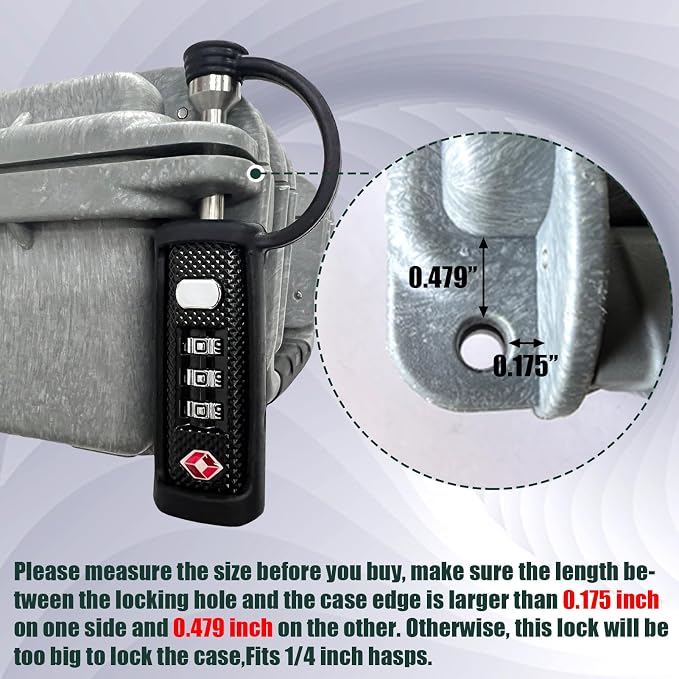 LAFENLIN TSA Lock for Gun Case, 3-Dial Combo Padlock | TSA-approved Combo Padlock (No key). Cut-resistant Steel Shaft, Weatherproof. Fits Rifles,Pistols, Cameras,Cases & Ammo Boxes - Image 7