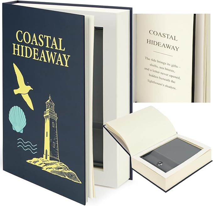 Decorative Book Safe with Key Lock | 10.82" x 7.67" x 1.77" by UWILLION