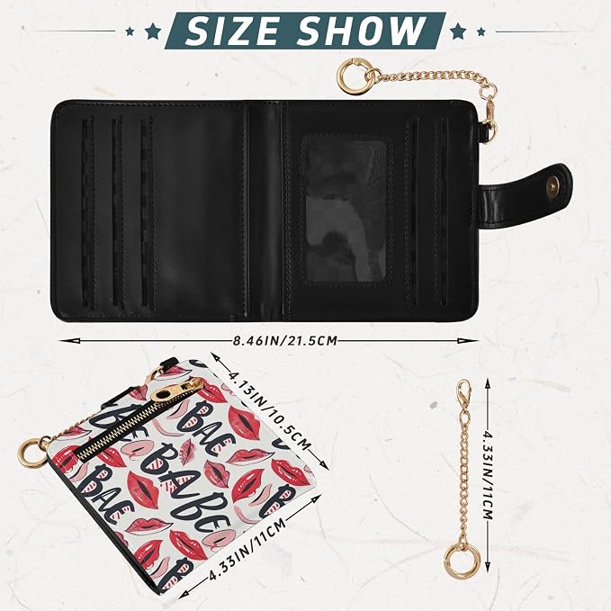 Babe Red Sexy Lip Women's Wallets RFID Blocking,Credit Card Holder Bifold Wallet,Slim Card Cases,PU Leather Travel Wallet for men Girls - Image 3