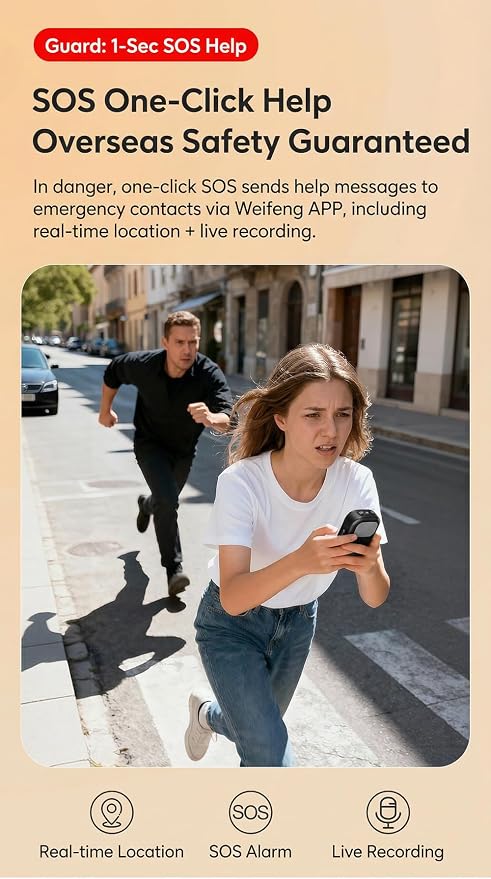2 in 1 Smart Portable Personal Safety Alarm Mini Bluetooth Speaker with App Notifications, Radar Motion Sensor for Hotel/Travel/Camping Safety, Smart Luggage Anti-Theft Alarm, Emergency SOS Device - Image 6