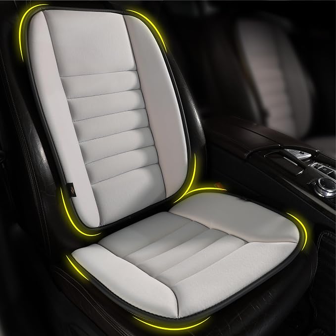 kingphenix Car Seat Cushion with Back Support Pillow, Memory Foam, Gray | Memory Foam Car Cushion for Long Driving, Truck, Office Chair, Tailbone and Lower Back Support by kingphenix