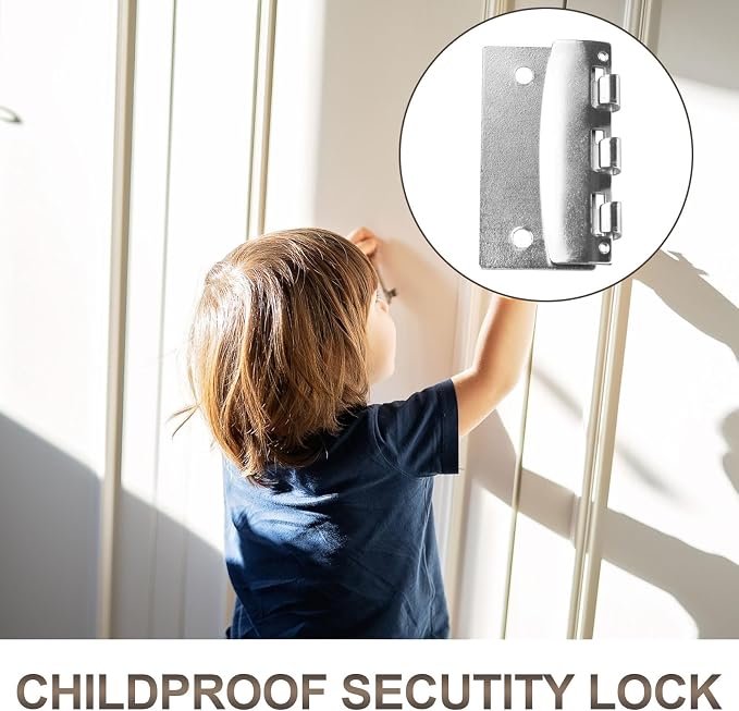 Flip Action Door Lock for Child Safe & Home Defense 2 Psc | Safety Door Lock with Anti-Lock Out Screw Easy Install for Bedroom, Front Door, Inward Opening Doors - Image 4