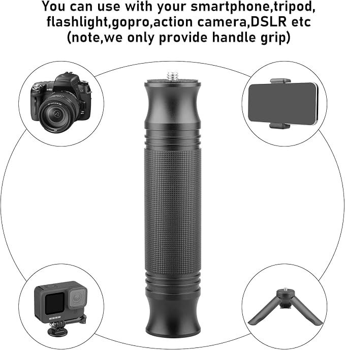 ChromLives Camera Handle Grip Support Mount Universal Handlegrip Camera Stabilizer with 1/4 inches Male Screw for Digital Video Cameras Camcorder Action LED Light Phone - Image 2