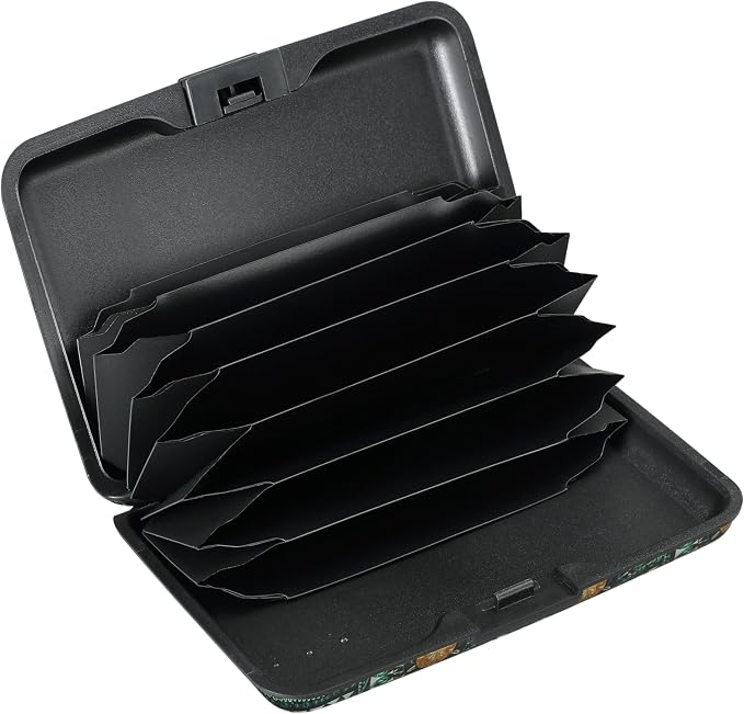 RFID Aluminum Wallet Credit Card Protector Case Holder for Men Women | Mini RFID Aluminum Wallet Credit Cards Holder Business Card Case Metal ID Case for Men Women(Peacock Feathers) - Image 2