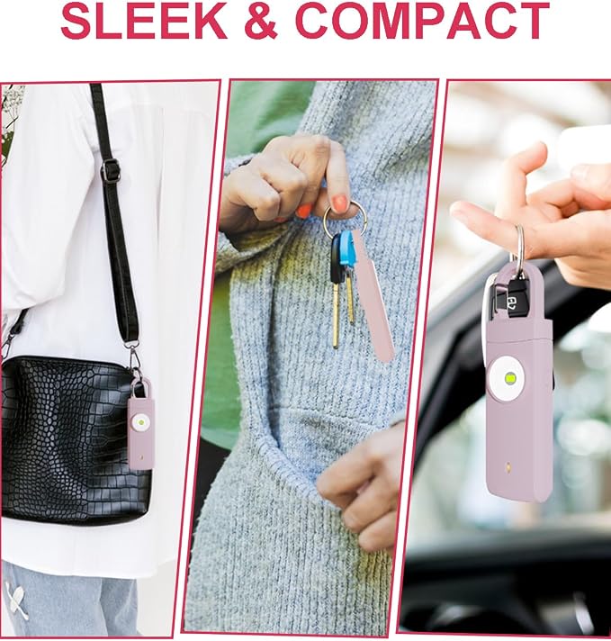 Rechargeable Personal Safety Alarm for Women, 130dB Loud Siren & Strobe | Low Battery Notice, USB C Charging, Keychain Alarm - Image 9