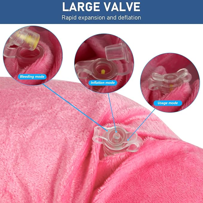 Air-Filled Travel Pillows for Sleeping Airplane Neck Support for Traveling Pillow Inflatable Travel Neck Pillows for Air-Filled Neck Pillow Airplane, with Eye Masks, Earplugs - Image 5