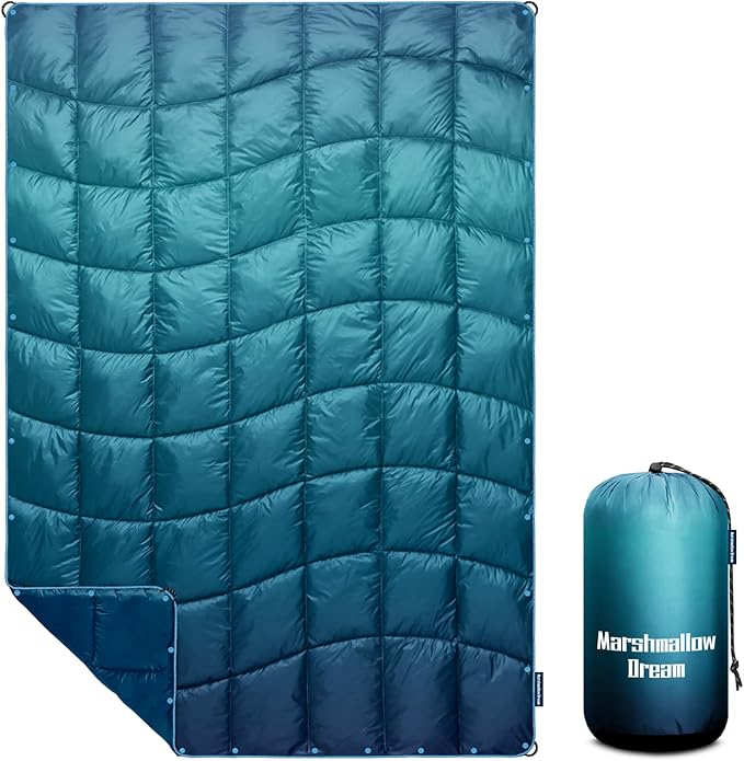 Camping Blanket, Puffy Blanket Lightweight Windproof Water Resistant for Outdoors,Hiking, Backpacking,Beach,Car,Picnic,Stadium by MarshmallowDream