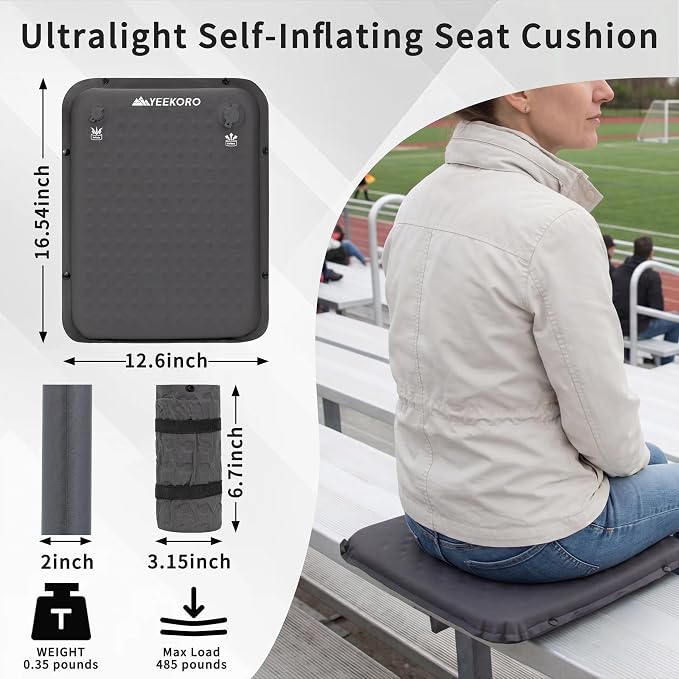 Inflatable Seat Cushion, Porous Design Sitting Pad, Air Seat Cushion, Portable Seat Cushions for Airplane Wheelchair Office Camping - Image 2