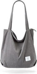 KALIDI Women Corduroy Tote Bag Zipper Casual Tote's Handbag Big Capacity Shoulder Bag with Pockets by KALIDIFANCYFOREST