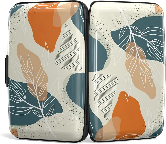 Credit Card Holder, Mini Aluminum Card Wallet RFID Blocking Slim Metal Hard Card Case for Women Men, White Leaves - Image 5