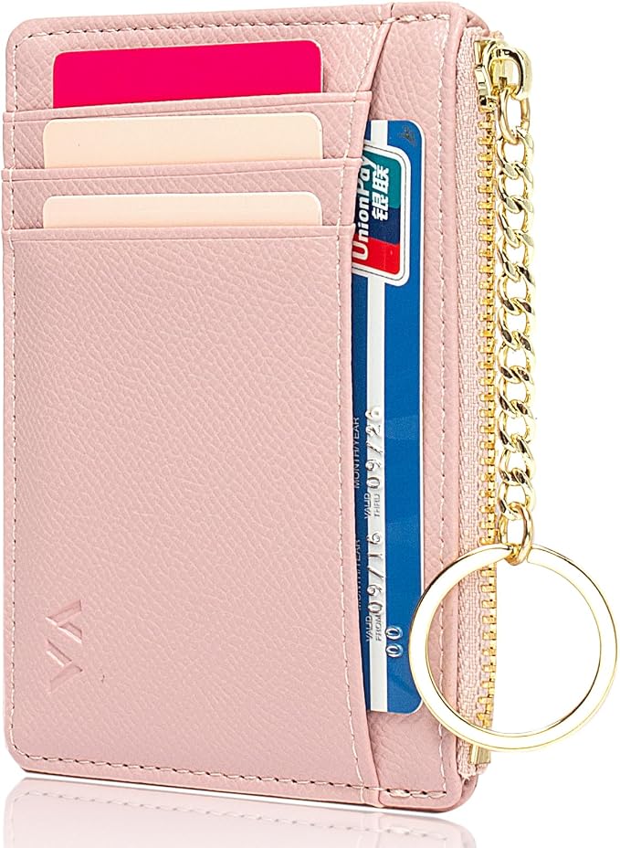 Valentoria Slim RFID Blocking Card Holder Small Pocket Wallet Keychian Zipper Coin Purse Mini Cash & Coin & Cards Case for Women Men | Slim - Image 9