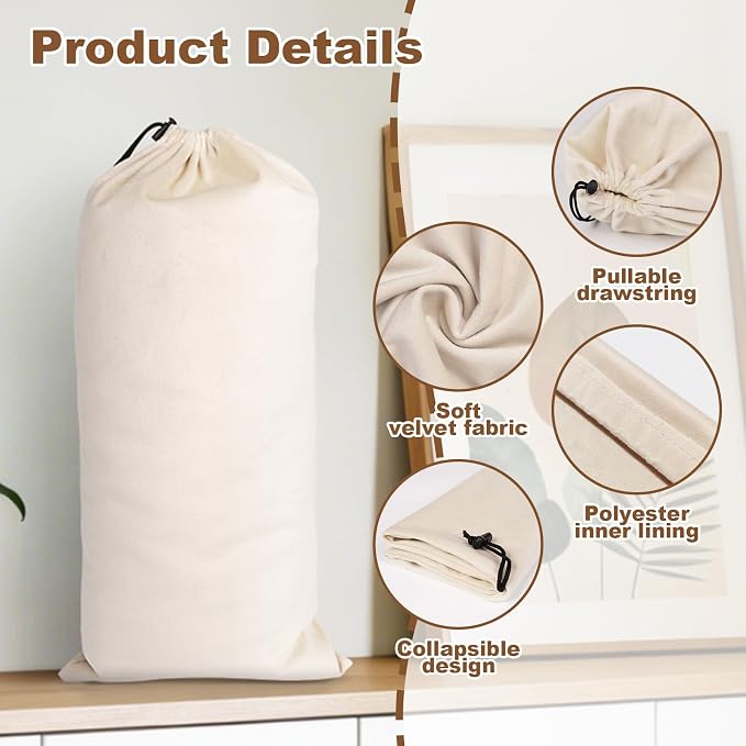 10 Pcs Single Shoe Bags for Travel, Dustproof Drawstring Travel Shoe Bag | 18"X9"shoe travel bag for Packing, Shoe Bag storage Sneaker Travel Bags, Washable Reusable dust bags for Handbags Shoes Toys - Image 4
