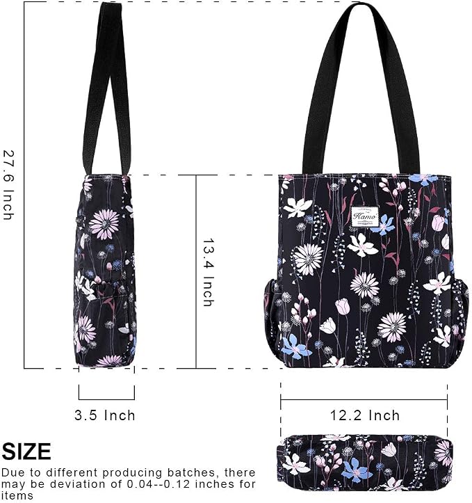 KAMO Floral Tote Bag - Waterproof Lightweight Handbags Travel Shoulder Bag for Hiking Yoga Gym Swimming Travel Beach - Image 3