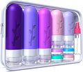 Aeomini 19 Pack Purple Travel Bottles for Toiletries, Silicone TSA Approved Travel Size Containers, Leak Proof Refillable Accessories for Shampoo Conditioner Lotion by Aeomni