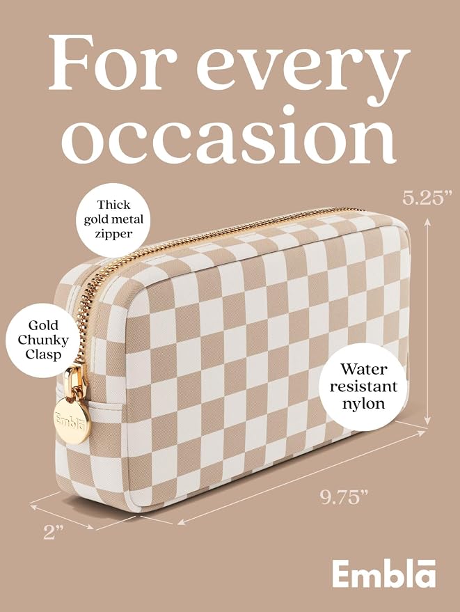 Makeup Bag for Women, Travel Cosmetic Organizer, Waterproof Toiletry Pouch | Small Nylon Cosmetic Bag with Zipper, Water-Resistant Beauty Pouch for Purse, Travel Essentials, Make up Case - Image 2