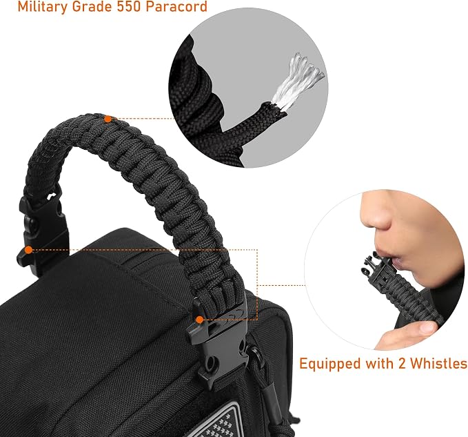 Tactical Toiletry Bag for Men Dry Wet Separate Dopp Kit Travel Hygiene Bag EDC Utility Tool Molle Pouch Mens Shaving Kit Travel shower Bags (Black) - Image 5
