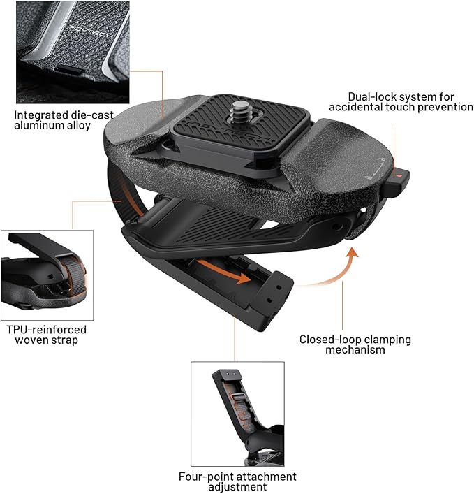 PGYTECH 2026 New Version Beetle Camera Clip V2 (Only Clip) Backpack Clip | Quick Release System for Sony/Nikon/Fuji/Action Cameras, Arca-Swiss Compatible, Instant Mounting & Hands-Free Shooting - Image 2