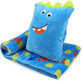 3 in 1 Dinosaur Kids Travel Pillow and Blanket Set | Plush Pillow with Hand Warmer,40x60 Inch Blanket and Pillow Set for Boys Birthday Christmas Party Favors and Travel Essential by VigorSpring