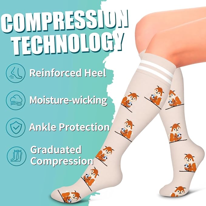 Compression Socks for Women & Men Circulation(6 pairs)-Graduated Supports Socks for Running, Athletic Sports - Image 6
