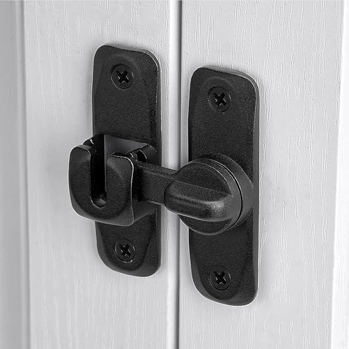 3 Pcs Matte Black 90/180 Degree Sliding Door Latches,Right Angle Door Lock | Zinc Alloy Flip Latch,Barn Door Latch,Cabinet Lock,for bedroom,cabinet,drawer,Gardens,Wine Cabinet,garage,window,Pet Cage - Image 5