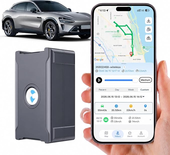 GPS Tracker for Vehicles, Long Battery Life Tracker Device for Trailers | Subscription Required, Geo-Fence, Unlimited Updates, Magnetic, 10S Real-Time Tracking Devices for Cars Hidden, by WanWayTech