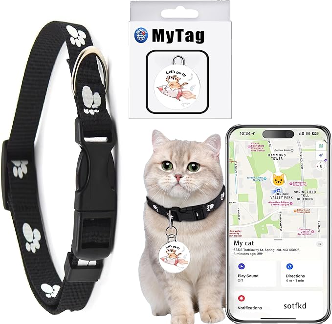 Cat Tracker Collar-Cat GPS Tracker-GPS Tracker for Cats-Cat Collar | Dual-System Tracker | Android and iOS Universal | No Monthly Fee | Waterproof | Works with Any Collar-1 by sotfkd
