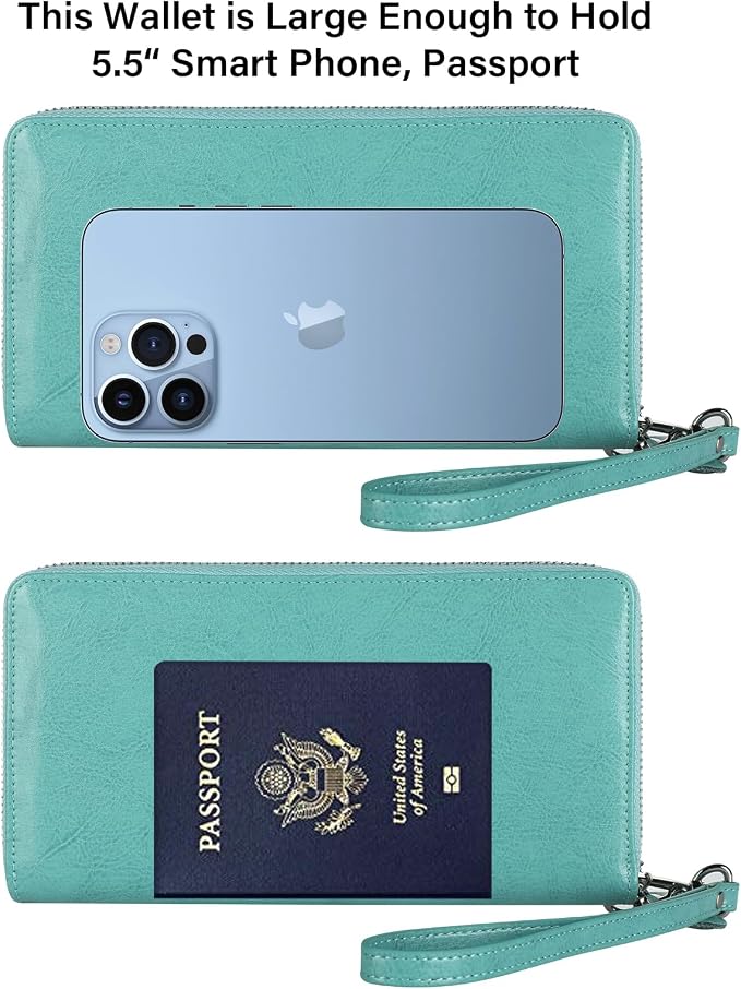 Small Compact Women Wallet RFID Blocking Genuine Leather Bifold Purse with ID Windows - Image 7