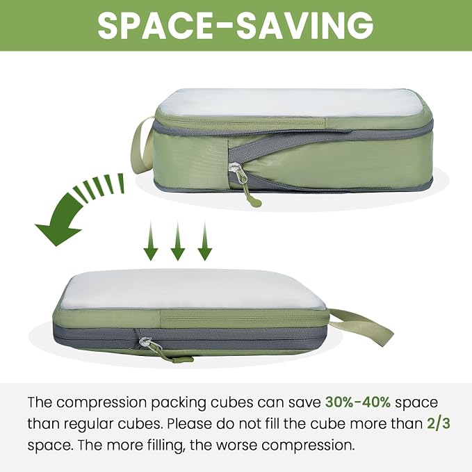 BAGAIL 6 Set Ultralight Compression Packing Cubes Packing Organizer for Travel Accessories Luggage Suitcase Backpack - Image 5