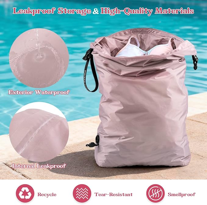 Travel Laundry Bag, Waterproof Compression Bags for Dirty Clothes | Moisture-resistant Vacuum Storage Bag, Space-Saving Laundry Storage Organizer for Cruise, Swimming, Gym - Image 3