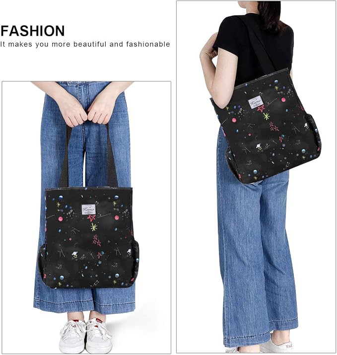 KAMO Floral Tote Bag - Waterproof Lightweight Handbags Travel Shoulder Bag for Hiking Yoga Gym Swimming Travel Beach - Image 7