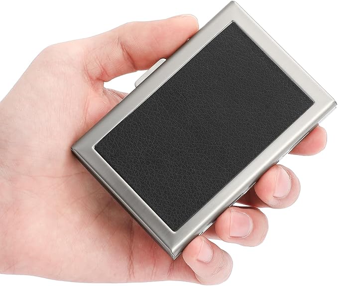 Credit Card Holder Wallet for Women Men Stainless Steel Metal Card Case RFID Blocking Business Card Protector Case with 6 Slots - Image 6