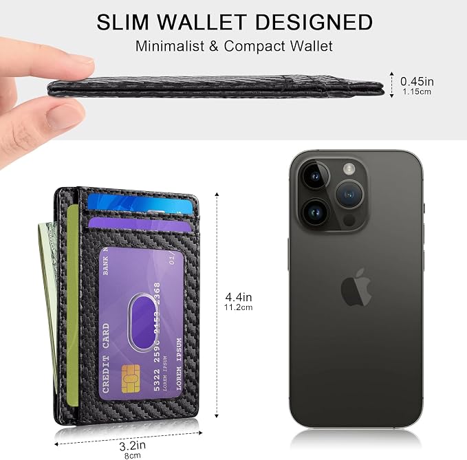 Vancle Slim RFID Wallets for Men Women, Minimalist Thin Front Pocket RFID Blocking Leather Wallets for Travel Work - Image 5