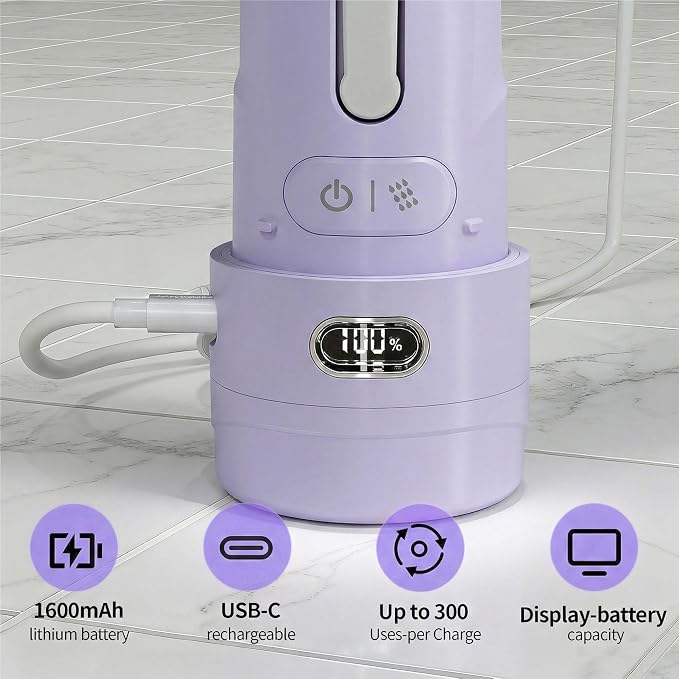 Portable Bidet for Travel,Personal Hygiene Sprayer Bottle for Women Men | Mobile Bidet Portable for Toilet,Electric Handheld High-Pressure Foldable USB-C Battery-Powered - Image 3