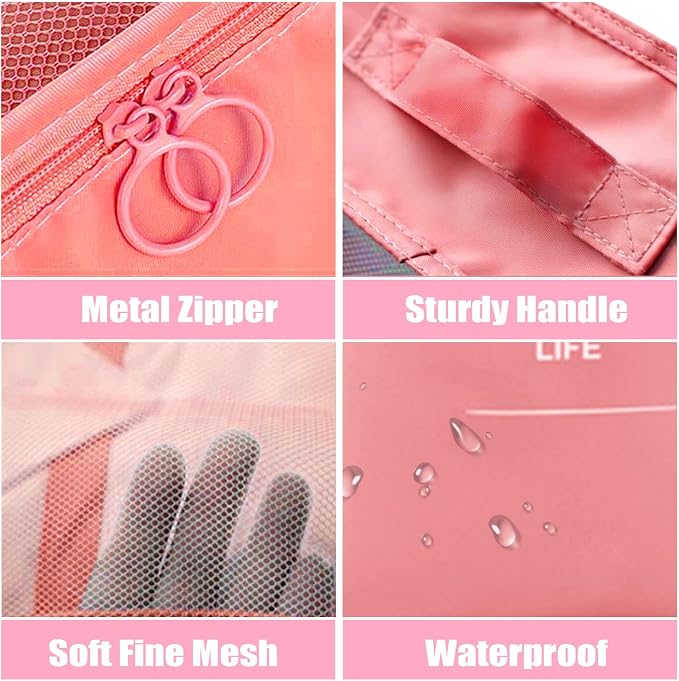 8 Set Packing Cubes for Suitcases, INVODA Travel Luggage Packing Organizers with Laundry Bag, Compression Storage Shoe Bag, Clothing Underwear Bag (Pink) - Image 5