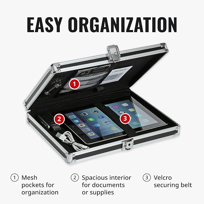 Vaultz Locking Storage Clipboard for Letter Size Sheets, Key Lock, Black (VZ00151) | Secure storage compartment keeps documents protected and organized, durable clipboard design for office, school or travel use - Image 10